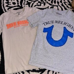 True Religion Kids' Gray and Cream T-Shirts Sz M